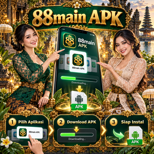 Ilustrasi panduan instalasi 88main di Android